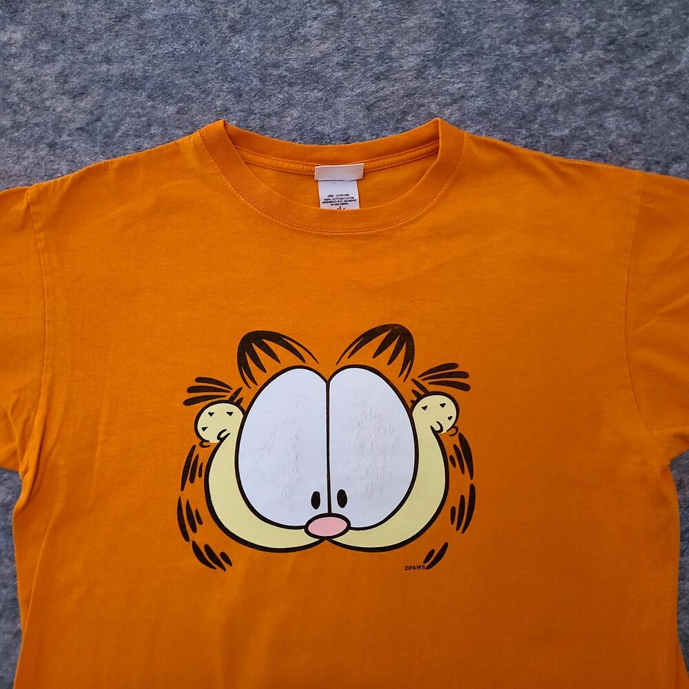 Vintage Garfield Paws Shirt Mens Large Orange Graphic Official Licensed